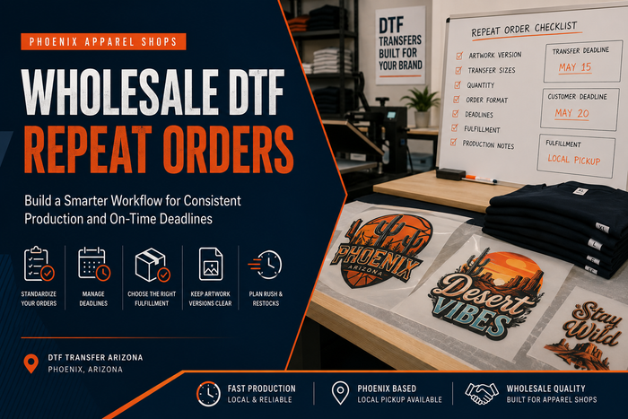 Wholesale DTF Transfers in Phoenix: A Repeat-Order Workflow for Apparel Shops