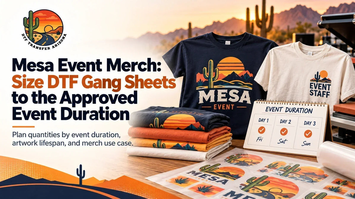 Mesa Event Merch: Size DTF Gang Sheets to the Approved Event Duration