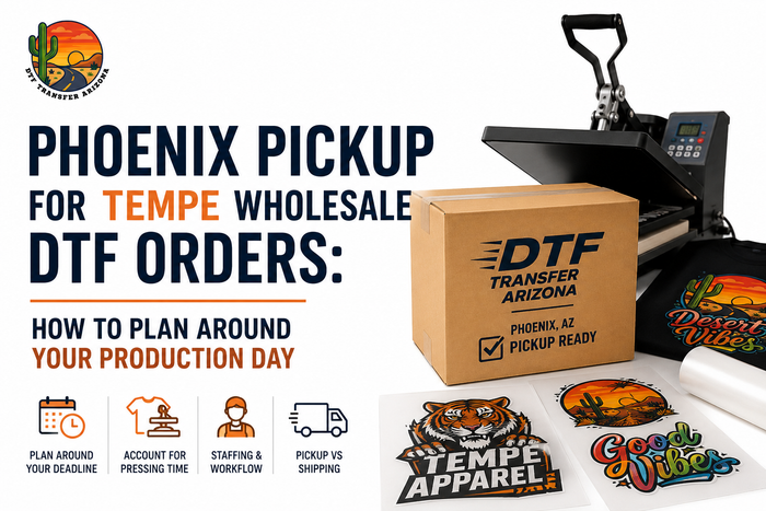 Phoenix Pickup for Tempe Wholesale DTF Orders: How to Plan Around Your Production Day