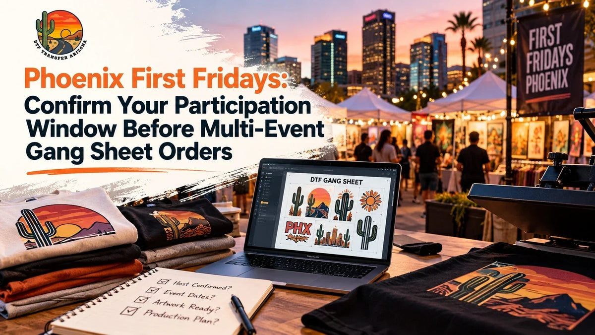 Phoenix First Fridays: Confirm Your Participation Window Before Multi-Event Gang Sheet Orders