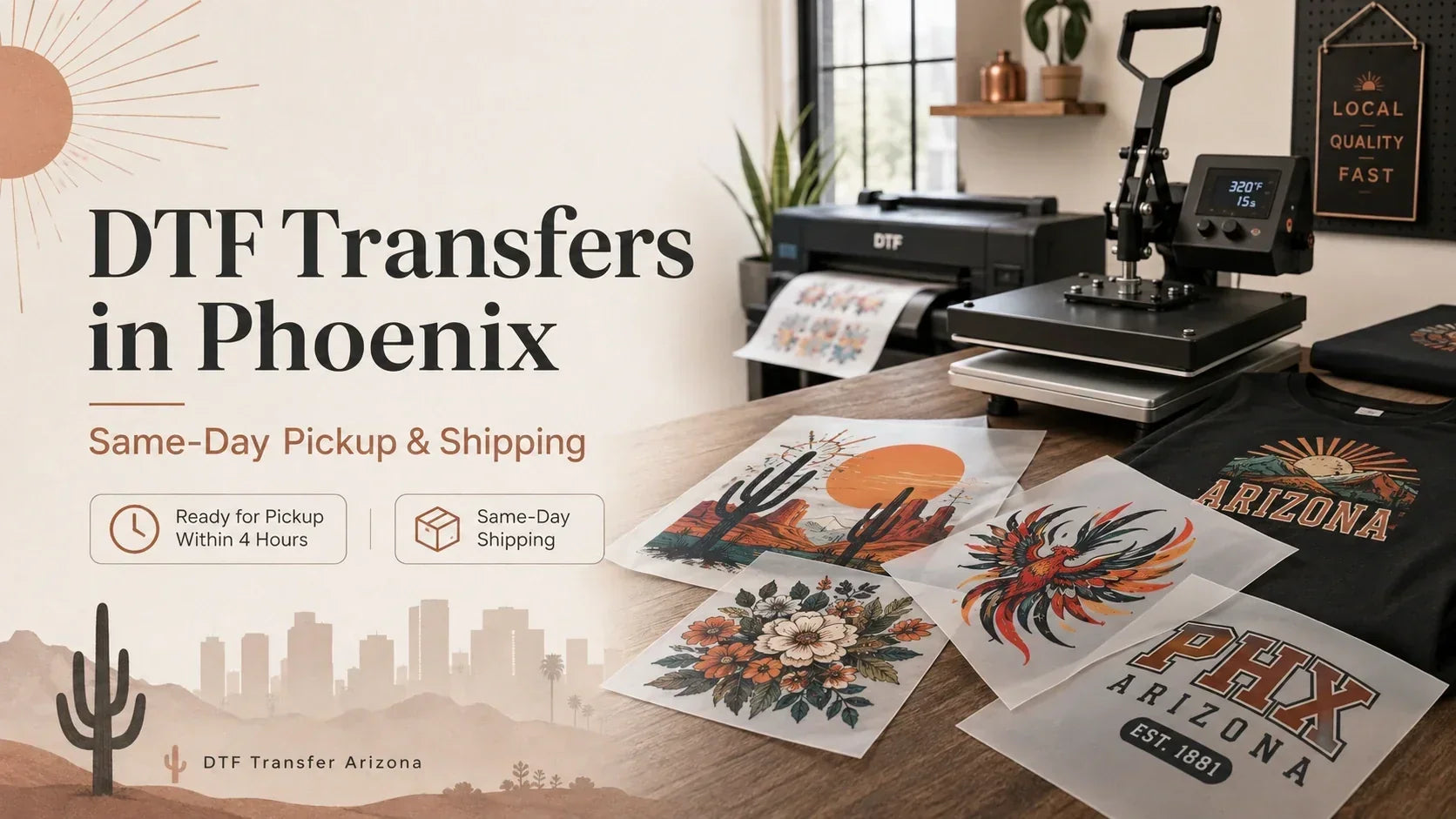 DTF Transfers in Phoenix: Same-Day Pickup, Shipping, and Order Options